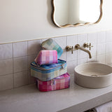 Wild Emery | Large Toiletry Bag - Blue Check