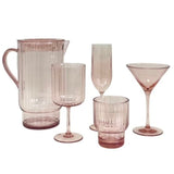 Champagne Flute Ribbed Acrylic - Pink