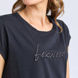 Foxwood | Signature Embroidery Tee Dress - Black