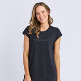 Foxwood | Signature Embroidery Tee Dress - Black
