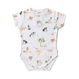 Snuggle Hunny | Short Sleeve Organic Bodysuit - Dog Park