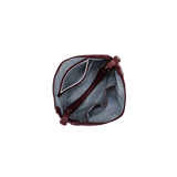 Black Caviar Designs | Fleur Suedette Top Handle Handbag - Burgandy
