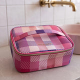 Wild Emery | Large Toiletry Bag - Pink Check
