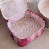 Wild Emery | Large Toiletry Bag - Pink Check