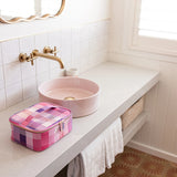 Wild Emery | Large Toiletry Bag - Pink Check
