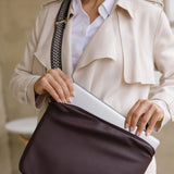 Sylvie Computer Crossbody Tote Bag - Aubergine