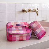 Wild Emery | Large Toiletry Bag - Pink Check