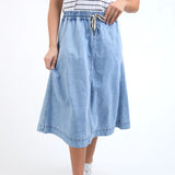 Elm | Greta Denim Skirt - Light Blue Wash