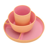 Annabel Trends | Silicone Two Tone Dinner Set - Pink