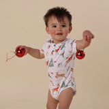 Short Sleeve Organic Bodysuit - Prancer & Friends