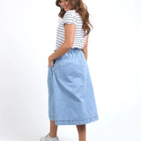 Elm | Greta Denim Skirt - Light Blue Wash