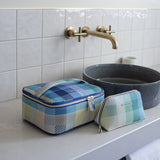 Wild Emery | Small Toiletry Bag - Blue Check