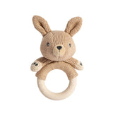 Living Textiles | Knitted/Silicone Ring Rattle - Kangaroo