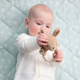 Living Textiles | Knitted/Silicone Ring Rattle - Kangaroo