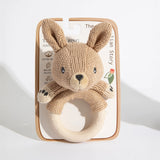 Living Textiles | Knitted/Silicone Ring Rattle - Kangaroo