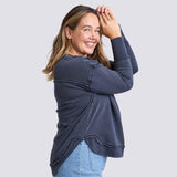 Foxwood | Washed Simplified Crew - Navy
