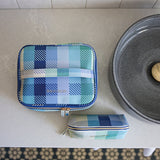 Wild Emery | Small Toiletry Bag - Blue Check
