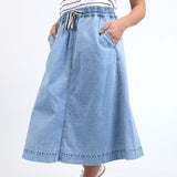 Elm | Greta Denim Skirt - Light Blue Wash