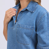 Foxwood | Monte Shirt Dress - Mid Blue