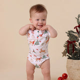 Short Sleeve Organic Bodysuit - Prancer & Friends