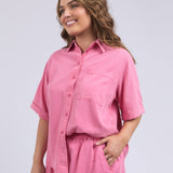 Elm | Bliss Washed Shirt - Chateau Rose