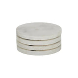 Neo Round Marble Coaster S/4 - White