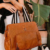 OiOi | Triple Tote Nappy Bag - Tan Faux Leather