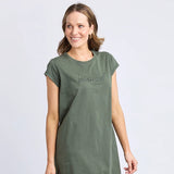 Foxwood | Signature Embroidery Tee Dress - Khaki