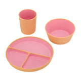 Annabel Trends | Silicone Two Tone Dinner Set - Pink