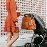OiOi | Triple Tote Nappy Bag - Tan Faux Leather