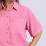 Elm | Bliss Washed Shirt - Chateau Rose