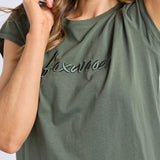 Foxwood | Signature Embroidery Tee Dress - Khaki