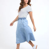 Elm | Greta Denim Skirt - Light Blue Wash