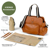 OiOi | Triple Tote Nappy Bag - Tan Faux Leather