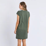 Foxwood | Signature Embroidery Tee Dress - Khaki