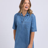 Foxwood | Monte Shirt Dress - Mid Blue