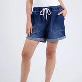Elm | Emma Relaxed Denim Short - Dark Blue Wash