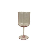 Wine Glass Ribbed Acrylic - Pink
