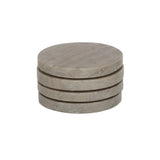 Neo Round Marble Coaster S/4 - Beige