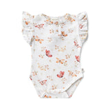 Organic S/S Bodysuit with Frill - Butterfly