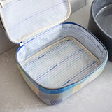 Wild Emery | Large Toiletry Bag - Blue Check