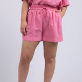 Elm | Bliss Washed Short - Chateau Rose