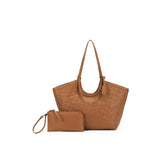 Black Caviar Designs | Solana 2pc Woven Tote - Tan