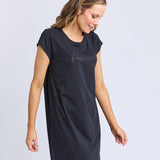 Foxwood | Signature Embroidery Tee Dress - Black