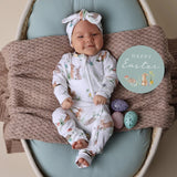 Snuggle Hunny | Organic Snugglesuit Convertible Romper - Easter Bunnies