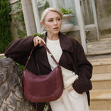 Black Caviar Designs | Fleur Suedette Top Handle Handbag - Burgandy