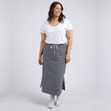 Elm | Travel Skirt - Navy/White Stripe