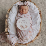 Snuggle Hunny | Baby Jersey Wrap & Topknot Set - Esther