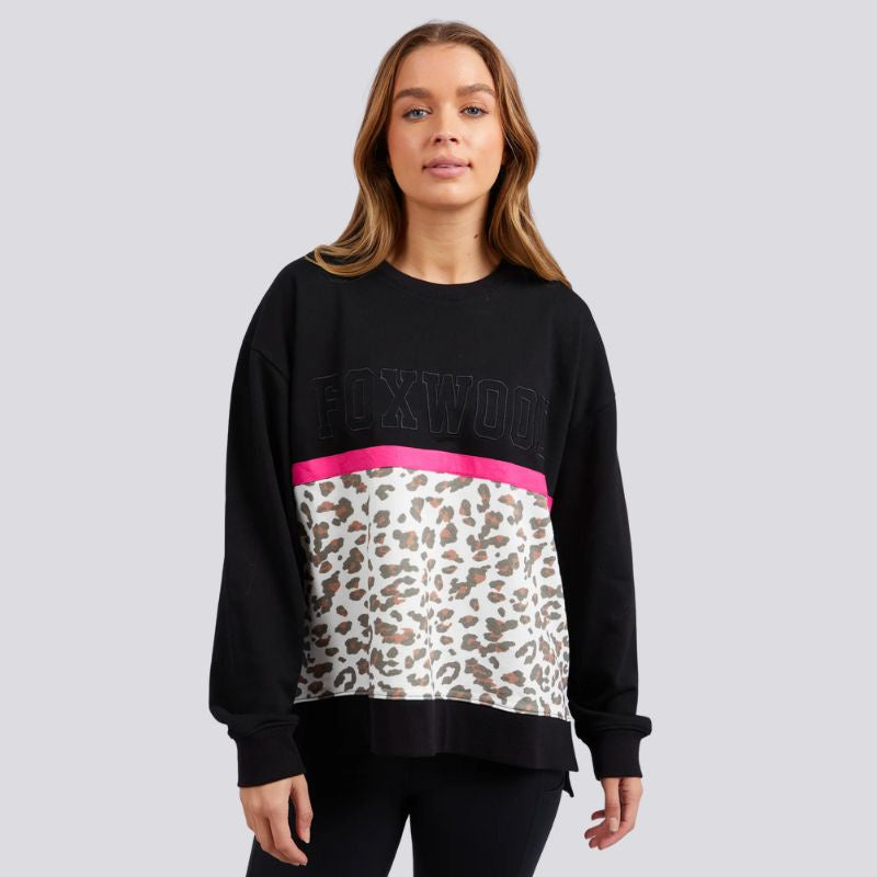 Foxwood | Split Crew - Black, Leopard & Pink – I Want I Need Echuca