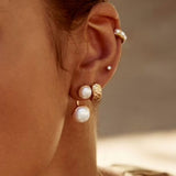 Fairley | Double Pearl Ear Jackets - Gold